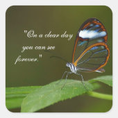 "快晴日で"のGlasswingの蝶デザイン スクエアシール (正面)