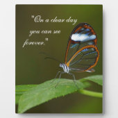 "快晴日で"のGlasswingの蝶デザイン フォトプラーク (正面)