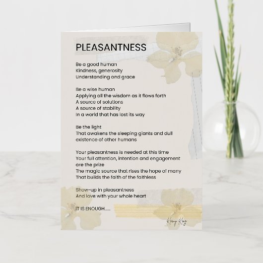 快楽感動的詩書語 箔グリーティングカード (正面)