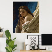 快楽的な若い女性美しい ポスター (ホームオフィス)