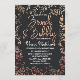 快活なばら色の金ゴールドの花の金ゴールドのグリッターのグラデーションなブランチ 招待状