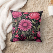 快活なピンクの花の模様、AIで生成、 クッション (ブランケット)