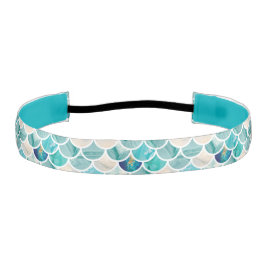 快活な水のターコイズの大理石の人魚の魚スケール アスレチックヘッドバンド