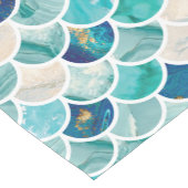 快活な水のターコイズの大理石の人魚の魚スケール ショートテーブルランナー (コーナー)