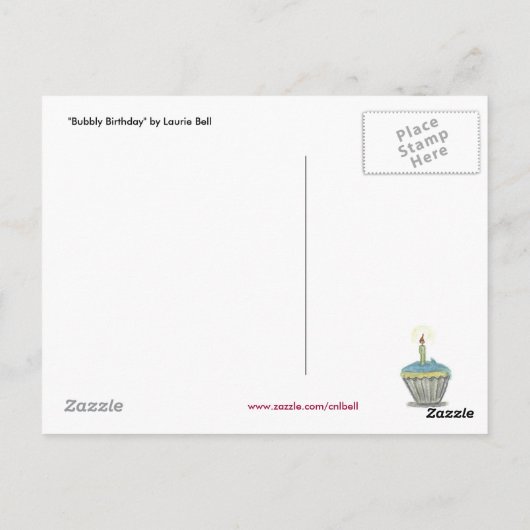 "快活な誕生日"の郵便はがき ポストカード (裏面)