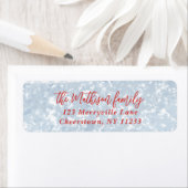 快活霜の降りたな青と赤の明るい明るい戻り ラベル (インサイチュ)