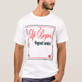 快適さを超えると人生が始まる Tシャツ (正面)