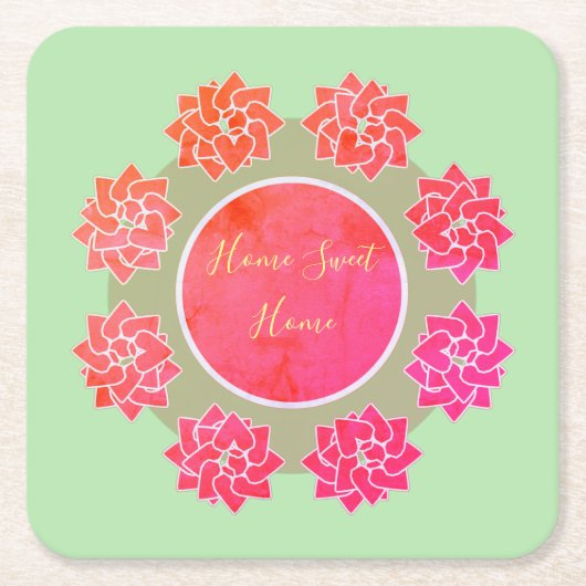 快適でかわいらし紙コースター スクエアペーパーコースター (正面)