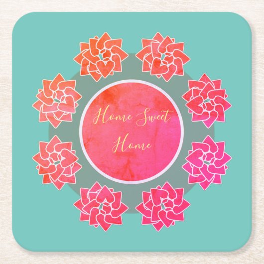 快適でかわいらし紙コースター スクエアペーパーコースター (正面)