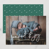 快適と喜びのホリデー フォト カード (正面/裏面)