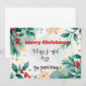 「快適と喜びの知らせ」パーソナライズされた水彩画 招待状 (正面/裏面)