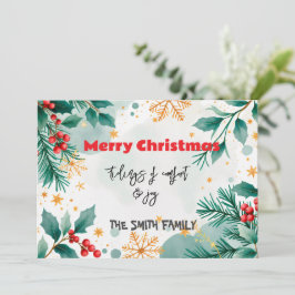 「快適と喜びの知らせ」パーソナライズされた水彩画 招待状