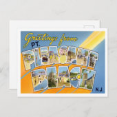 快適なビーチ、ニュージャージー州ヴィンテージビッグレター ポストカード (正面/裏面)