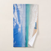 快適なビーチ(パーソナライズされた名前付き) ハンドタオル (ハンドタオル)