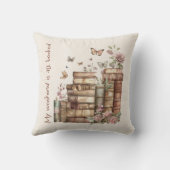 快適なブックラバーデコールと本、蝶 クッション (裏面)