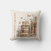 快適なブックラバーデコールと本、蝶 クッション (正面)