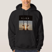 快適なブラックやる気を起こさせるフード付きスウェットシャツ パーカ (正面)