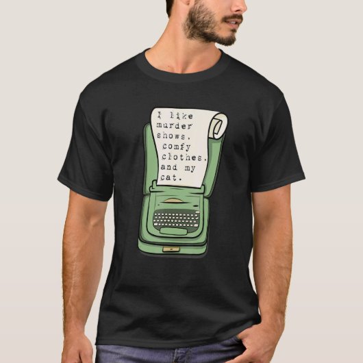 快適なミステリー番組 殺人ショー 猫 Tシャツ (正面)