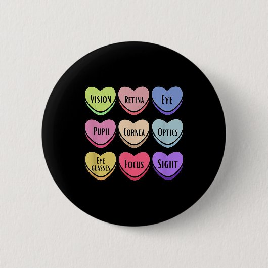 快適な創造ヴァレンティーンズオプティシアンビジョンセラピ 缶バッジ (正面)