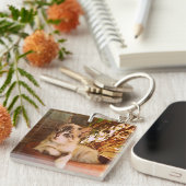 快適な眠い子猫 キーホルダー (正面右)