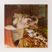 快適な眠い子猫 ジグソーパズル (横)