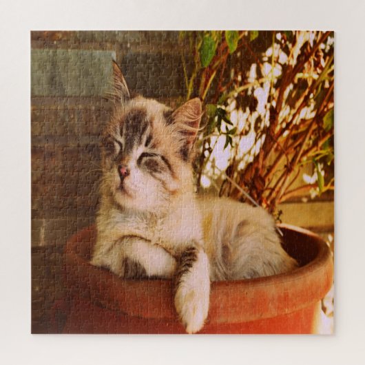 快適な眠い子猫 ジグソーパズル (縦)