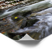 快適な聖書のメッセージを持つウッドランドストリーム ポスター (角)