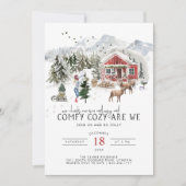 快適な |ウッドシ素朴ーのクリスマス 招待状 (正面)