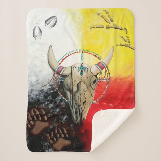 快適先住民アメリカシェプラ毛布 シェルパブランケット (正面)