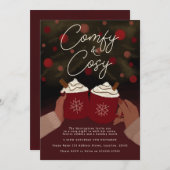 快適＆あたたかいホットココアのホリデーパーティー招待状 招待状 (正面/裏面)