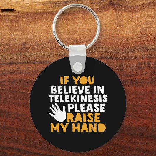 念力もし信じの手を挙げて欲しいおもしろい キーホルダー (正面)