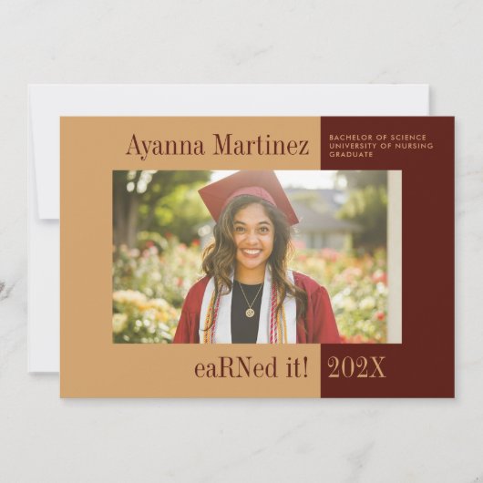 念願かなって 看護科 卒業のお知らせ 招待状 (正面)