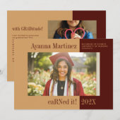 念願かなって 看護科 卒業のお知らせ 招待状 (正面/裏面)