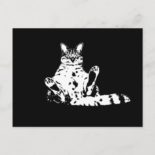 怒おもしろいり狂った猫 ポストカード (正面)