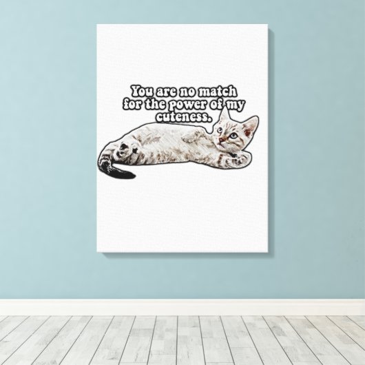 怒おもしろい子猫好きミーム キャンバスプリント (インサイチュ (ウッドフロア))