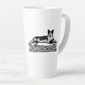 怒おもしろい子猫好き飼い主の猫ミーム カフェラテマグ (右アングル)