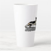 怒おもしろい子猫好き飼い主の猫ミーム カフェラテマグ (正面)