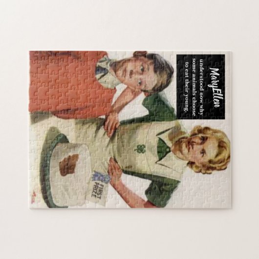 怒お母さんと台無しケーキ – ヴィンテージおもしろい ジグソーパズル (横)