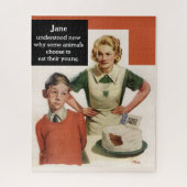 怒お母さんと台無しケーキ – ヴィンテージおもしろい ジグソーパズル (縦)