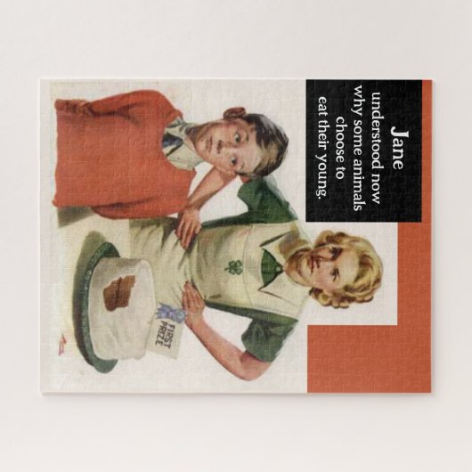 怒お母さんと台無しケーキ – ヴィンテージおもしろい ジグソーパズル (横)