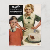 怒お母さんと台無しケーキ – ヴィンテージおもしろい ポストカード (正面)