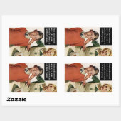 怒お母さんと台無しケーキ – ヴィンテージおもしろい 長方形シール (シート)