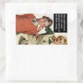 怒お母さんと台無しケーキ – ヴィンテージおもしろい 長方形シール (バッグ)