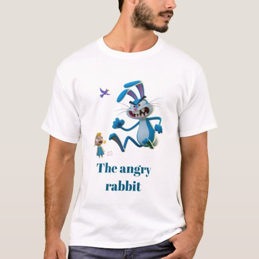 怒ったうさぎ Tシャツ (正面)