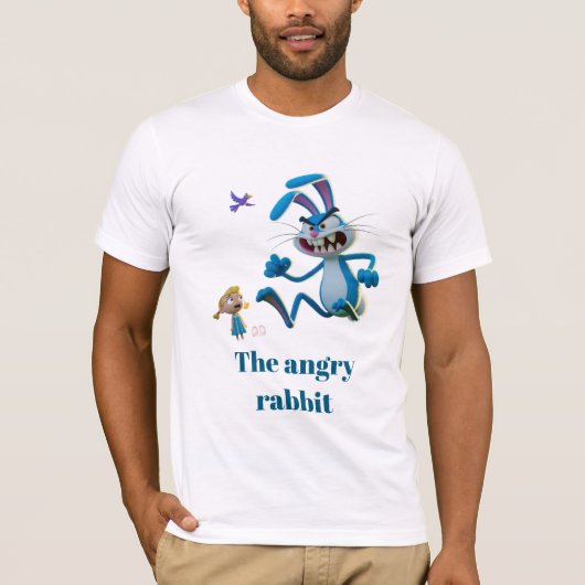 怒ったうさぎ Tシャツ (正面)