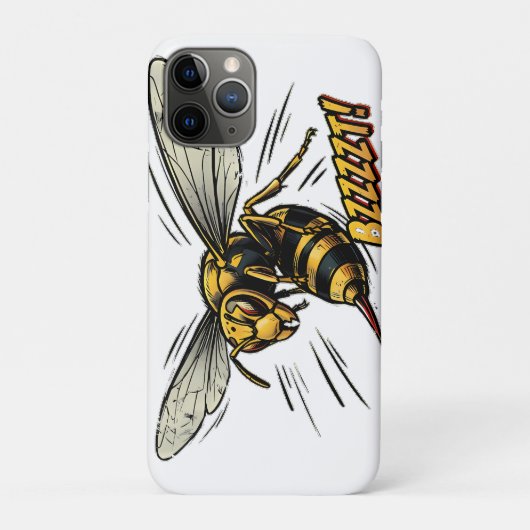 怒ったアシナガバチ BZZZT コミックアート Case-Mate iPhoneケース (裏)