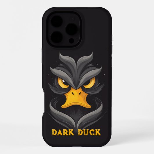 怒ったアヒル ブラック iPhoneケース (裏面)