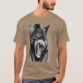 怒ったオオカミ | AIアート Tシャツ (正面)