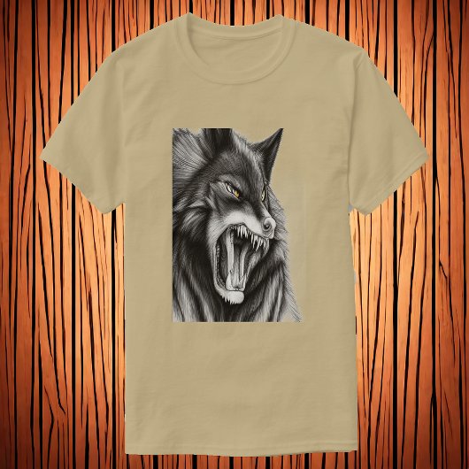 怒ったオオカミ | AIアート Tシャツ