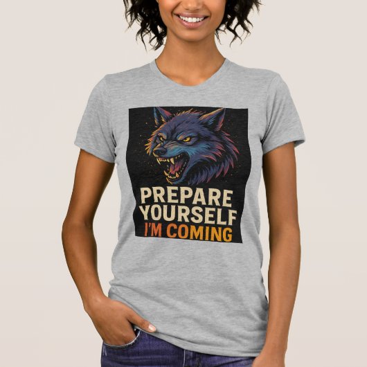 怒ったオオカミ Tシャツ (正面)